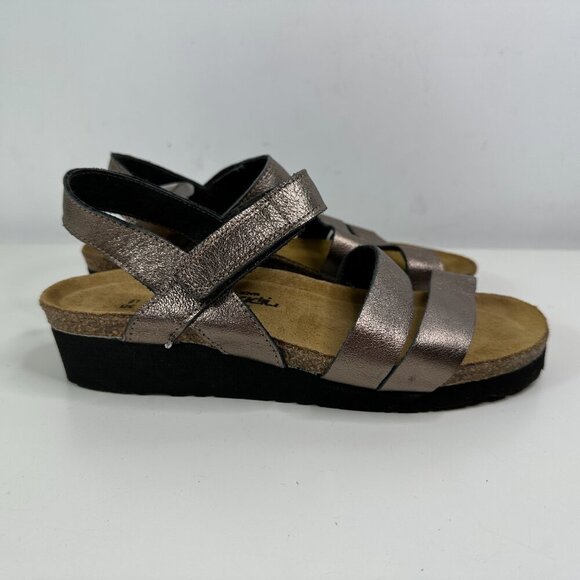 Naot Kayla Striped Sandal Pink / Gold Leather , Sz 38 / US 7 - Picture 3 of 15